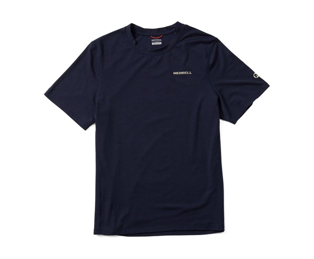 Merrell Kort Ærme Herre - Tencel™ Tee - Mørkeblå - GUE510723